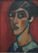 Langlicher Kopf in Braunrot Alexej von Jawlensky